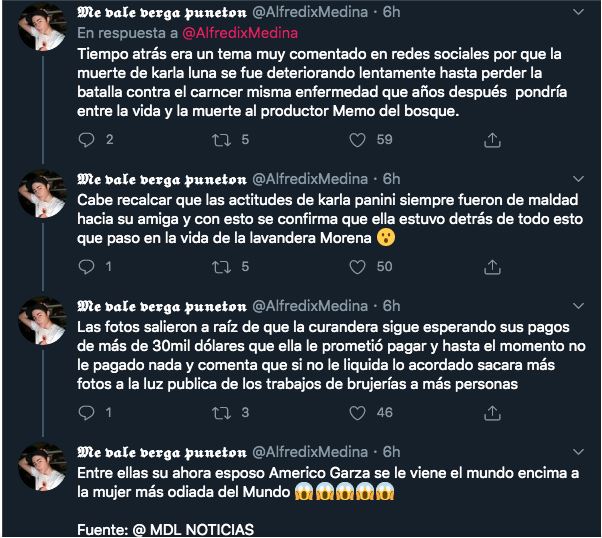 Filtran supuesto trabajo de brujería que Karla Panini le realizó a Karla Luna