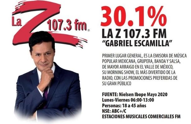 La Z 107.3 FM es la estación más escuchada del Valle de México