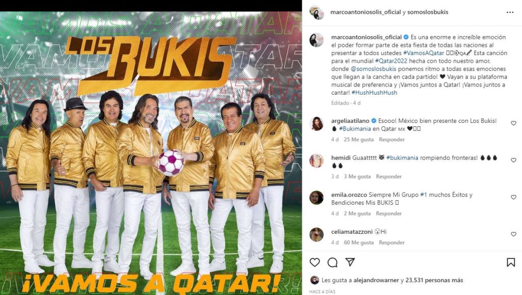 Los Bukis estrenan el tema "Vamos a Qatar" para apoyar en México en el Mundial