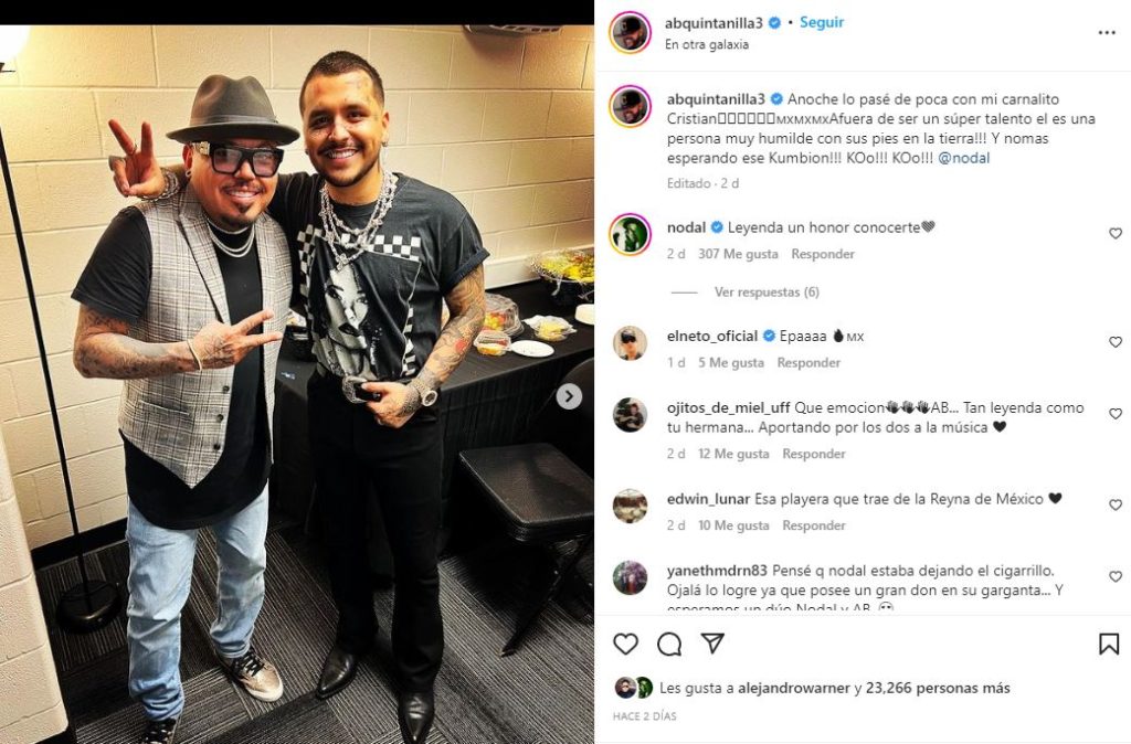 Christian Nodal anuncia colaboración con AB Quintanilla