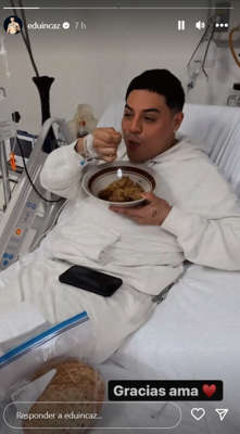 Eduin Caz aparece nuevamente desde cama de un hospital