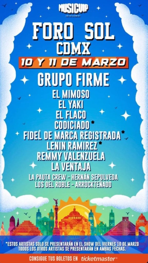 Artistas invitados al concierto de Grupo Firme
