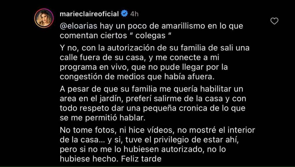 Marie Clarie se defiende