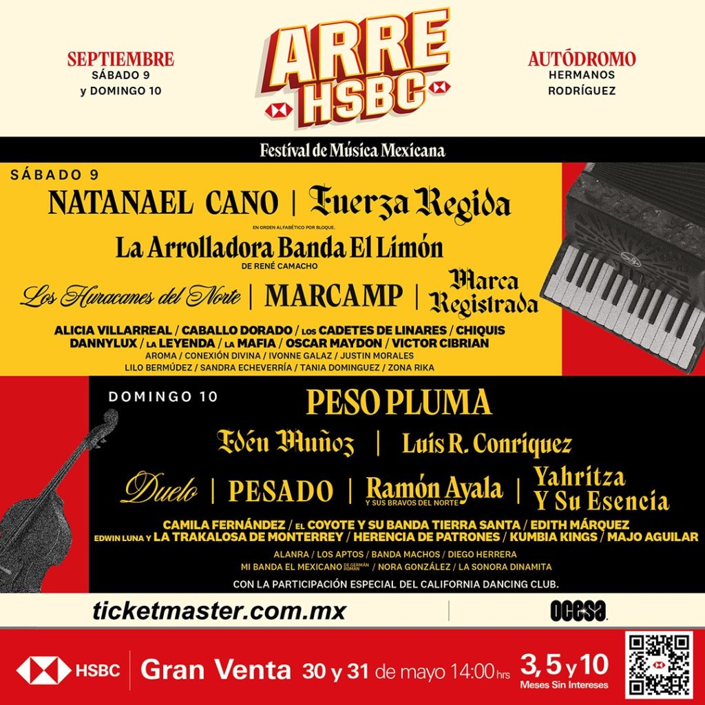 'Arre HSBC', el mejor festival del Regional Mexicano llega al Autódromo Hnos. Rodríguez