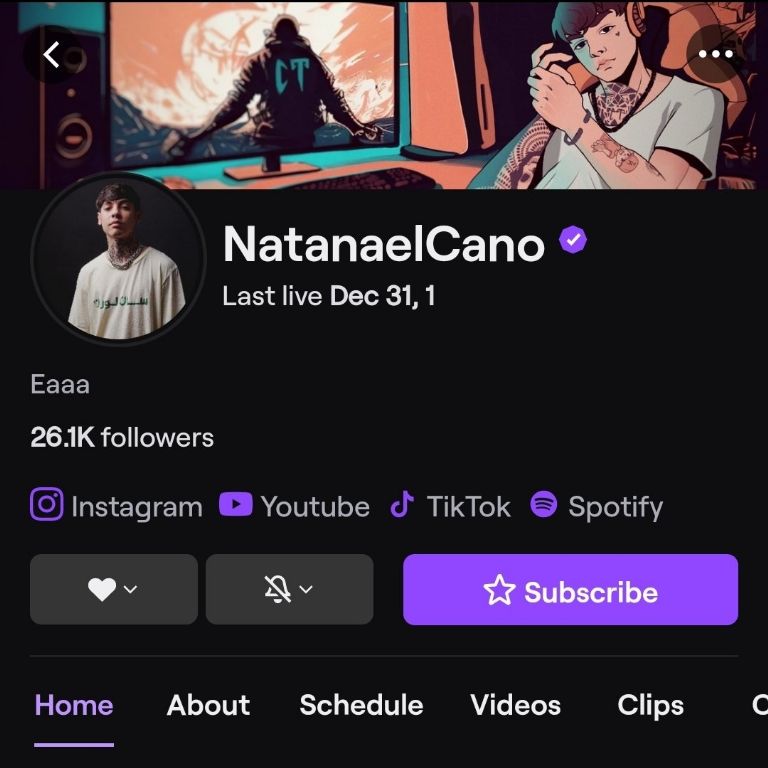 Cuenta de Twitch de Natanael Cano