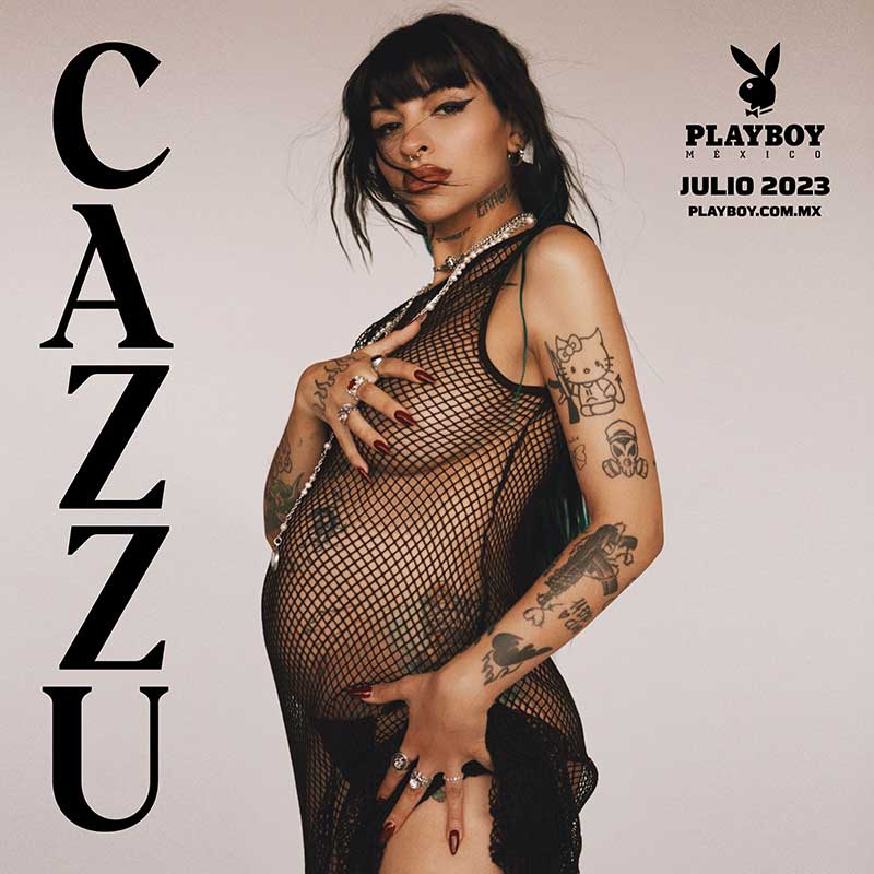 Cazzu embarazada. Foto tomada de la revista Playboy México.
