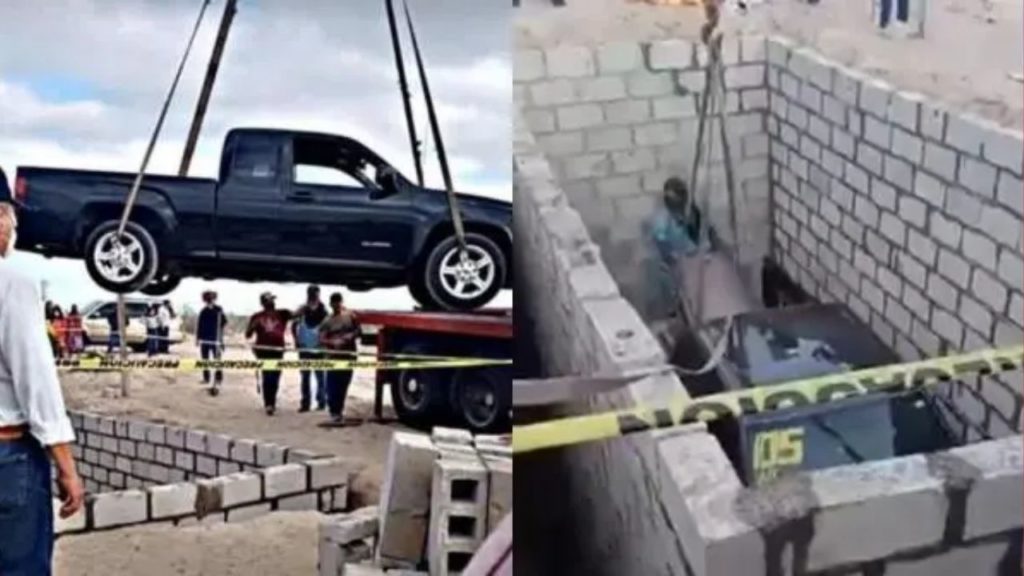 ¡Lo entierran con su camioneta favorita!