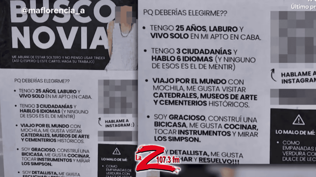 Colgó un cartel en la calle para buscar novia y se volvió viral.