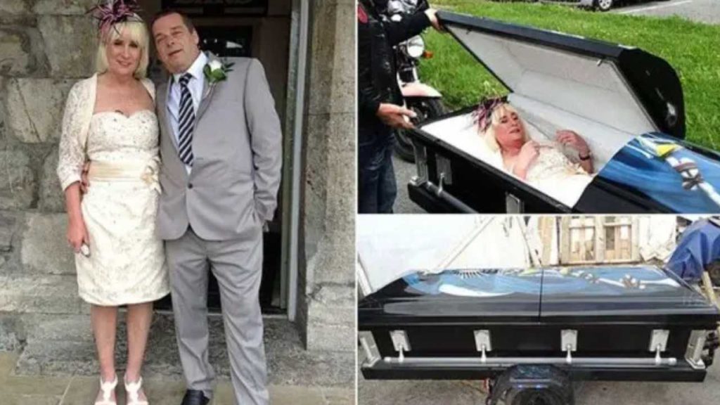 ¡Novia llega a su boda dentro de un ataúd!