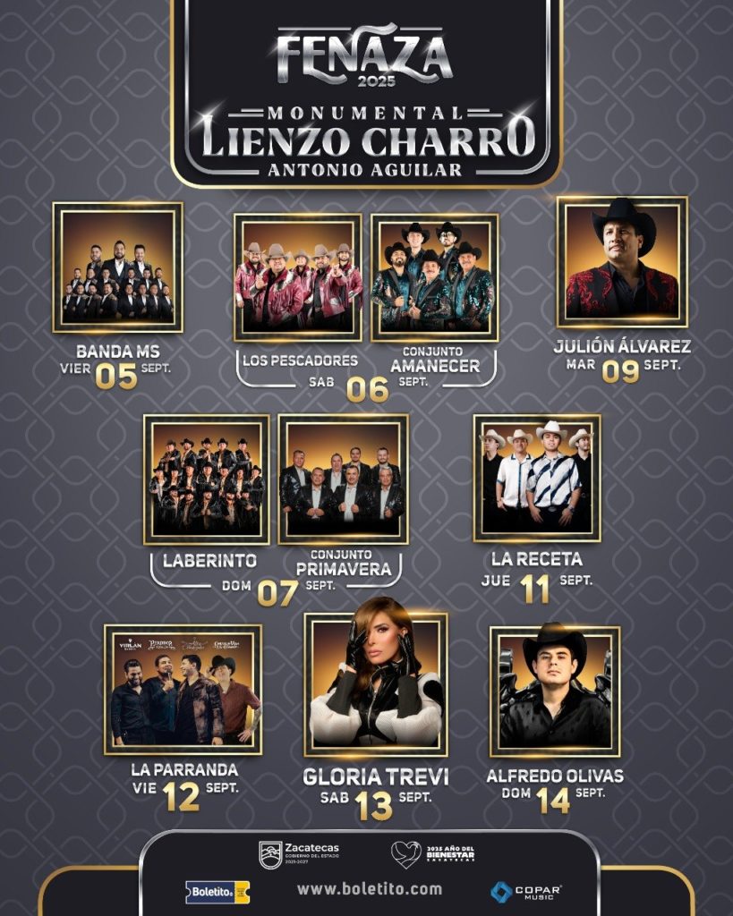 Feria de Zacatecas 2025: Banda MS, Julión y Alfredo Olivas