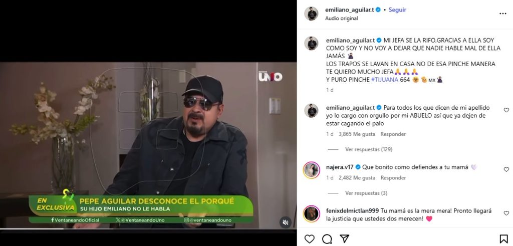 Emiliano Aguilar estalla contra Pepe por hablar de su madre