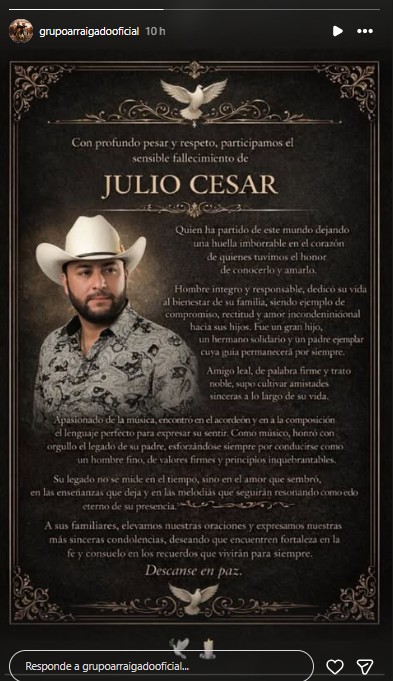 Grupo Arraigado enfrenta tragedia luego de violento suceso en Culiacán