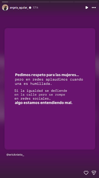 Ángela Aguilar lanza fuerte mensaje en el 8M y habla del odio entre mujeres en redes